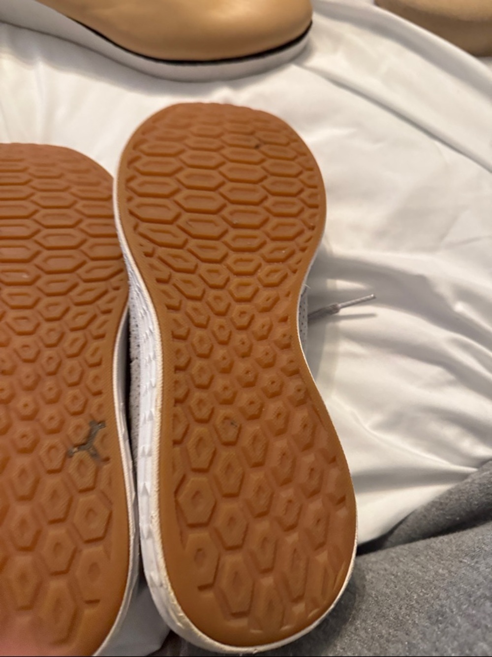 New Balance Light Grey Knit Lace-Up Sneakers - Picture 6 of 6